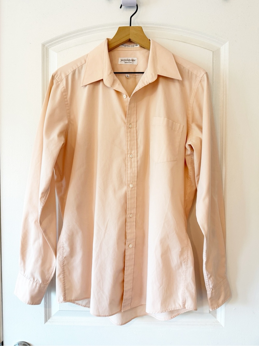 Vintage Yves Saint Laurent Men’s Button Down Shirt Peach 16 (34-35)